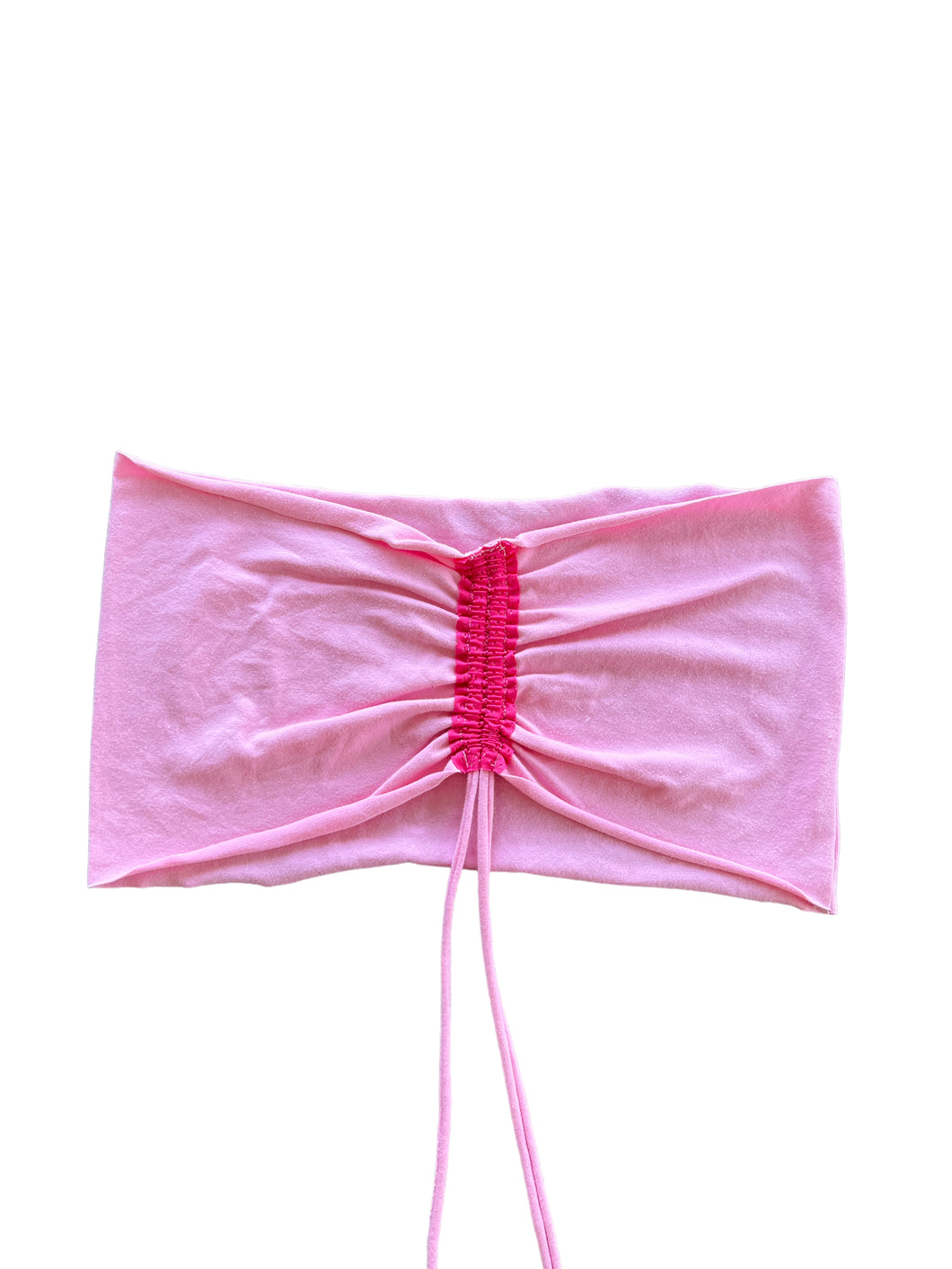 BABY PINK AND HOT LINK BANDEAU TOP (S/M)