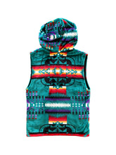 Load image into Gallery viewer, TEAL PENDLETON AND BLACK LEOPARD VEST ( S-2XL )