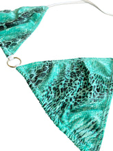 Load image into Gallery viewer, MINT TEAL PYTHON BIKINI TOP