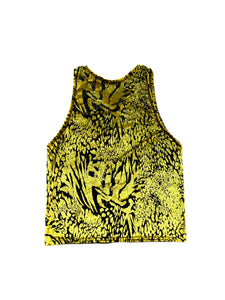 BLACK AND GOLD BURNOUT VELVET ANIMAL PRINT TANK TOP ( S-3XL available )