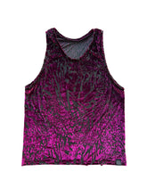 Load image into Gallery viewer, MERLOT AND BLACK BURNOUT VELVET ANIMAL PRINT TANK TOP ( Size M/L )
