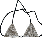 Load image into Gallery viewer, SAGE GREEN CABLE KNIT BIKINI TOP