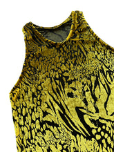 Load image into Gallery viewer, BLACK AND GOLD BURNOUT VELVET ANIMAL PRINT TANK TOP ( S-3XL available )