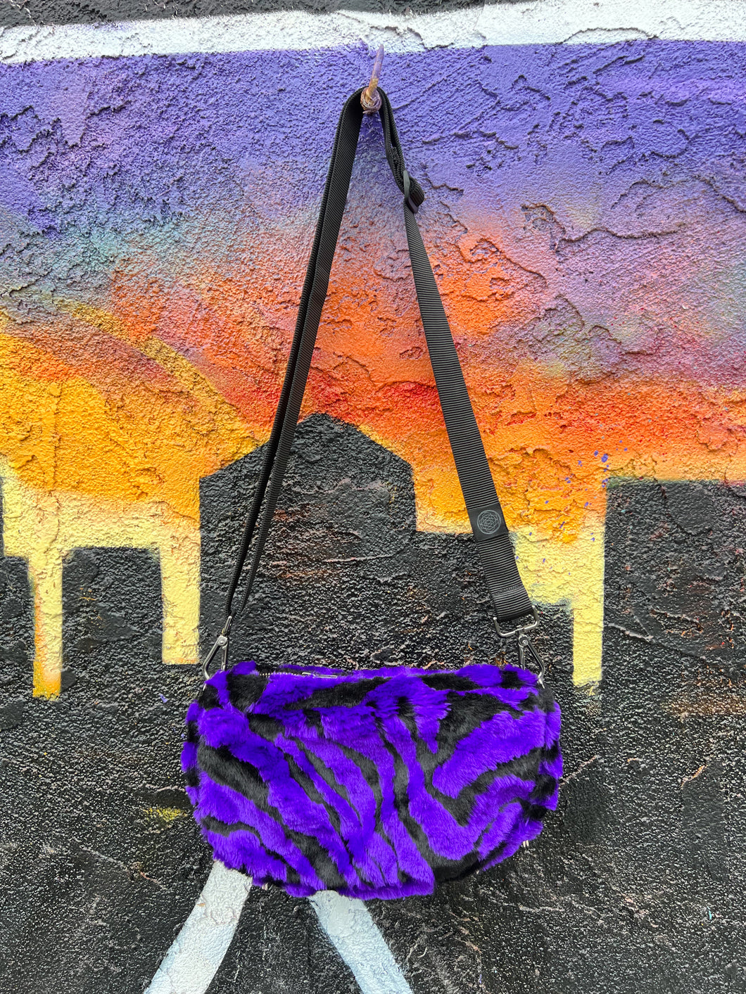 Purple Tiger Shoulder Bag