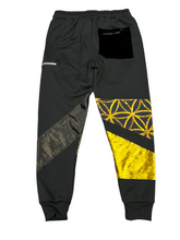 Load image into Gallery viewer, 1 of 1 GLD FLWR OF LIFE PATCHWORK PANTS ( SMALL elastic waist )