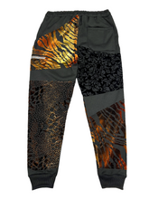 Load image into Gallery viewer, 1 of 1 BURNOUT ANML VELVET PATCHWORK PANTS ( SMALL elastic waist )