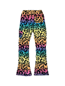 Womens Size- RAINBOW LEOPARD STACKED PANTS