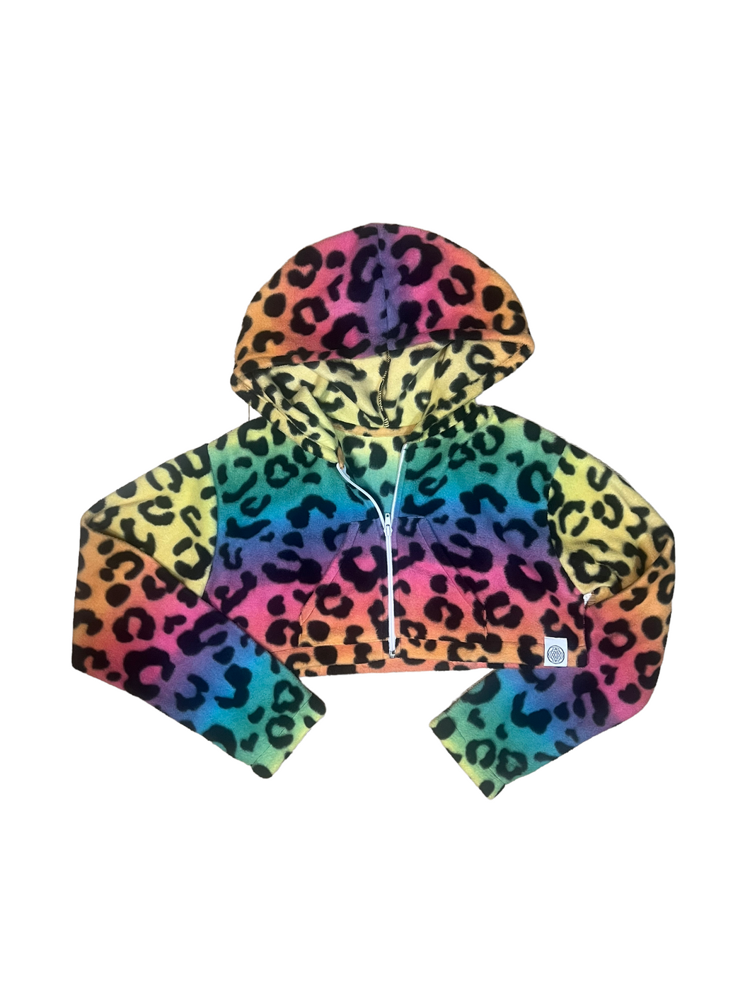 Rainbow Leopard Cropped Jacket