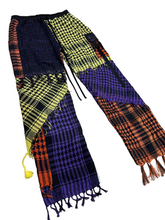 Load image into Gallery viewer, 1 of 1 PURPLE YELLOW N ORNAGE SHEMAGH PATCHWORK PANTS (Large)