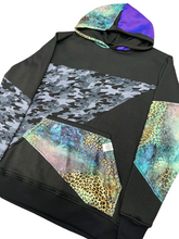 Load image into Gallery viewer, 1 of 1 LEOPARD CAMO PATCHWORK HOODIE ( Medium )