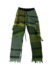 1 of 1 GREENS SHEMAGH PATCHWORK PANTS ( S/M 28-32” waist)