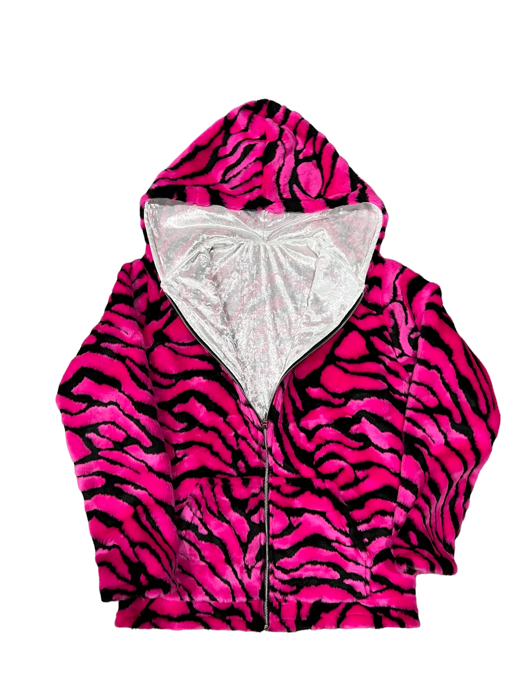 Limited Edition Reversible PINK TIGER FAUX FUR JACKET ( Small )