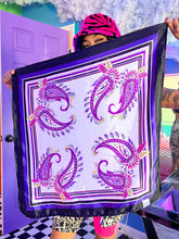 Load image into Gallery viewer, Limited Edition PURP PAISLEY SATIN BANDANA