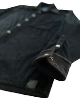 Load image into Gallery viewer, BLACK CORDUROY VELVET BUTTON UP SHIRT ( S-2XL )