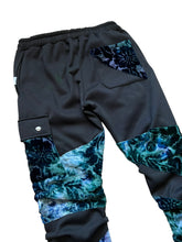 Load image into Gallery viewer, BLUE DREAM BURNOUT VELVET STACK PANTS (Mens sizes)