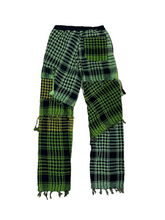 Load image into Gallery viewer, 1 of 1 GREENS SHEMAGH PATCHWORK PANTS ( S/M 28-32” waist)