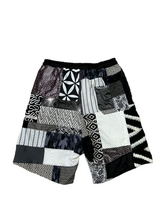 Load image into Gallery viewer, 1 of 1 BLK N WHT PATCHWORK SHORTS - M/L