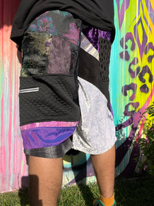 1 of 1 PURPPL STUFF PATCHWORK SHORTS (M/L elastic waistband with drawstring)
