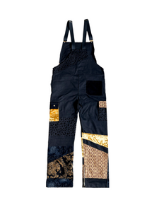 1 of 1 BLK N GLD PATCHWORK OVERALLS (Size - M/L