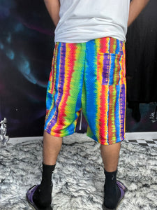 Limited Edition PSYCHEDELIC STRIPES B-BALL Shorts ( 32” elastic waist)