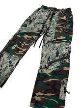 Load image into Gallery viewer, 1 of 1 CAMO PATCHWORK BONDAGE STYLE PANTS (M/L