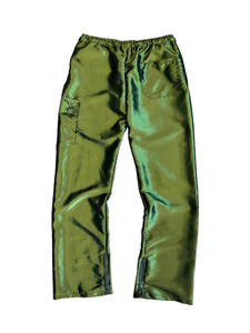 Limited Edition GREEN NYLON STRAIGHT LEG PANTS  ( M/L 32-36” waist )