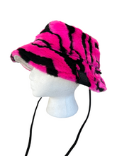 Load image into Gallery viewer, 1 of 1 PINK TIGER n WHITE VELVET Bucket Hat