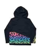 Load image into Gallery viewer, BLK N RAINBOW LEOPARD ZIP UP ( All sizes )