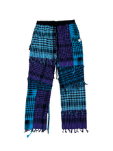 Load image into Gallery viewer, 1 of 1 PURP N BLU PATCHWORK PANTS (XL/2XL 42-46” waist)