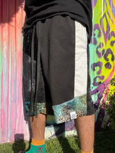 Load image into Gallery viewer, 1 of 1 BLU LEOPARD PATCHWORK SHORTS ( M/ L elastic waist with drawstring)
