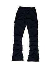 Load image into Gallery viewer, Black Fleece Stacked Pants (Womens sizes)