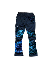 Load image into Gallery viewer, BLUE DREAM BURNOUT VELVET STACK PANTS ( Mens sizes )