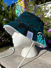 Load image into Gallery viewer, AQUA BURNOUT N WHITE FUR BUCKET HAT