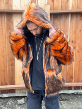 Load image into Gallery viewer, Ready to Ship ORANGE FAUX FUR JACKET ( LARGE)